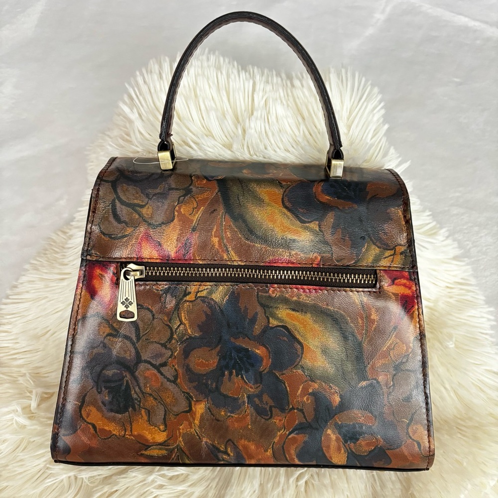 PATRICIA NASH Leather Chauny Floral Sienna Sunset Satchel Crossbody--NWT - Picture 2 of 13